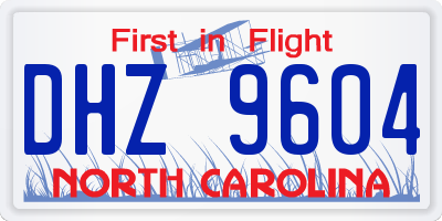 NC license plate DHZ9604