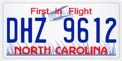 NC license plate DHZ9612