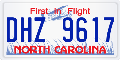 NC license plate DHZ9617