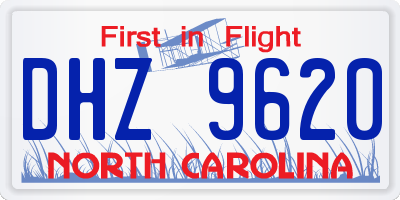 NC license plate DHZ9620