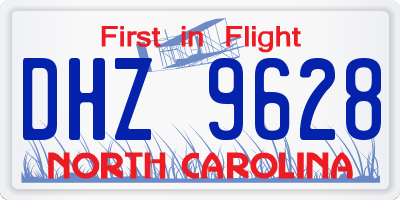 NC license plate DHZ9628