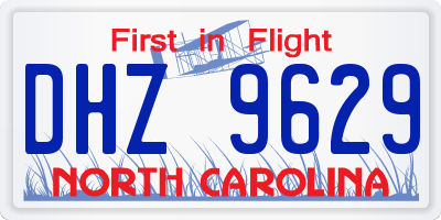 NC license plate DHZ9629