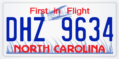 NC license plate DHZ9634