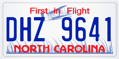 NC license plate DHZ9641