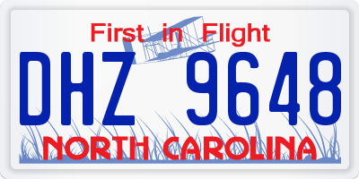 NC license plate DHZ9648