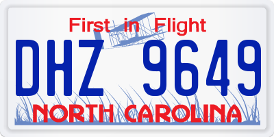 NC license plate DHZ9649