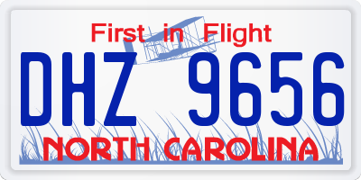 NC license plate DHZ9656