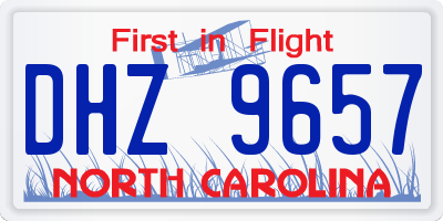 NC license plate DHZ9657