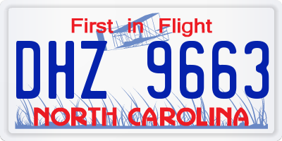 NC license plate DHZ9663