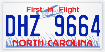 NC license plate DHZ9664