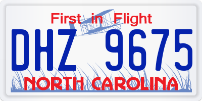NC license plate DHZ9675