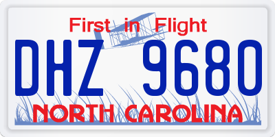 NC license plate DHZ9680