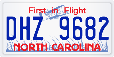 NC license plate DHZ9682