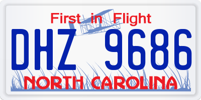 NC license plate DHZ9686