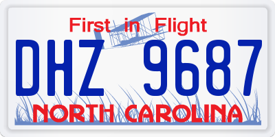 NC license plate DHZ9687