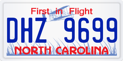 NC license plate DHZ9699