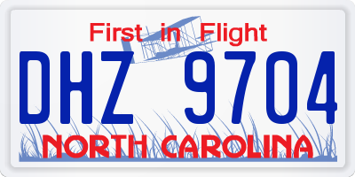 NC license plate DHZ9704