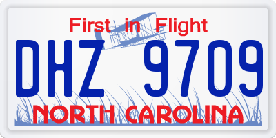 NC license plate DHZ9709