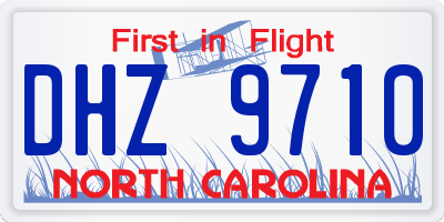NC license plate DHZ9710