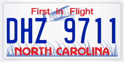 NC license plate DHZ9711