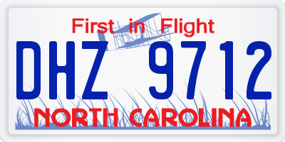 NC license plate DHZ9712
