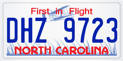 NC license plate DHZ9723