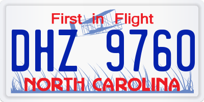 NC license plate DHZ9760