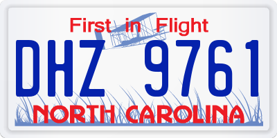 NC license plate DHZ9761