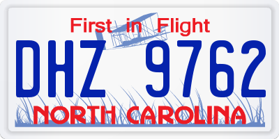 NC license plate DHZ9762