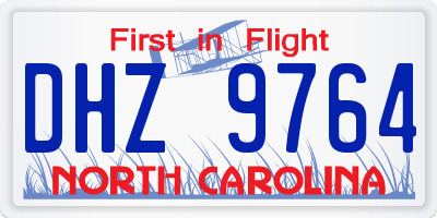 NC license plate DHZ9764