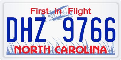 NC license plate DHZ9766