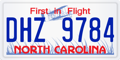 NC license plate DHZ9784