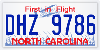 NC license plate DHZ9786