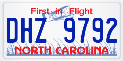 NC license plate DHZ9792