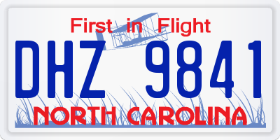 NC license plate DHZ9841