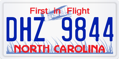 NC license plate DHZ9844