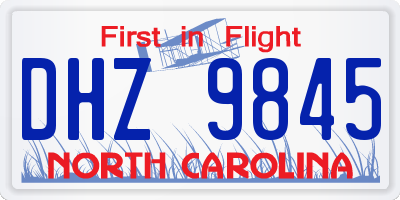 NC license plate DHZ9845