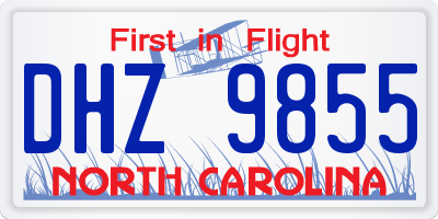 NC license plate DHZ9855