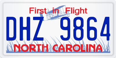 NC license plate DHZ9864