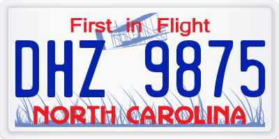 NC license plate DHZ9875