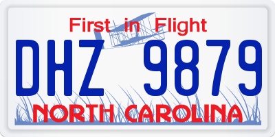 NC license plate DHZ9879