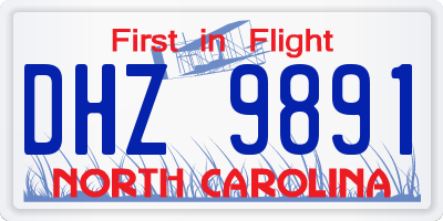 NC license plate DHZ9891