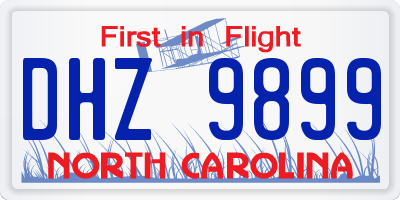 NC license plate DHZ9899