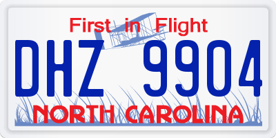 NC license plate DHZ9904