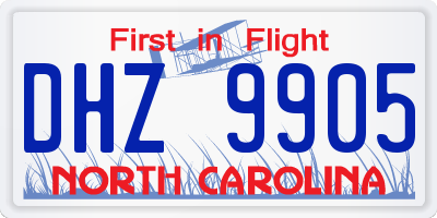 NC license plate DHZ9905