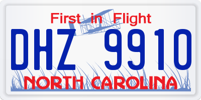 NC license plate DHZ9910