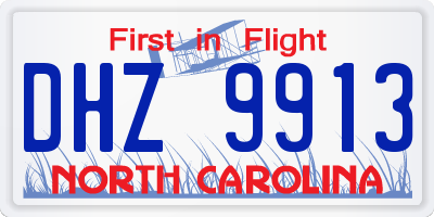 NC license plate DHZ9913