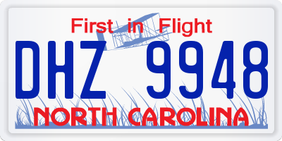 NC license plate DHZ9948