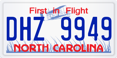 NC license plate DHZ9949