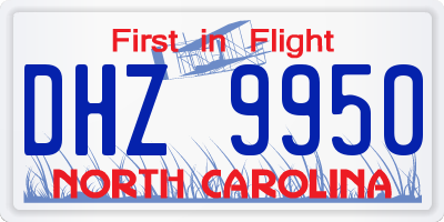 NC license plate DHZ9950